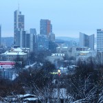 Štai toks Vilniaus verslo uostas mane pasitinka kas rytą. Būna ir gražesnis. Bet fotoaparatą pasiėmiau šiandien :/